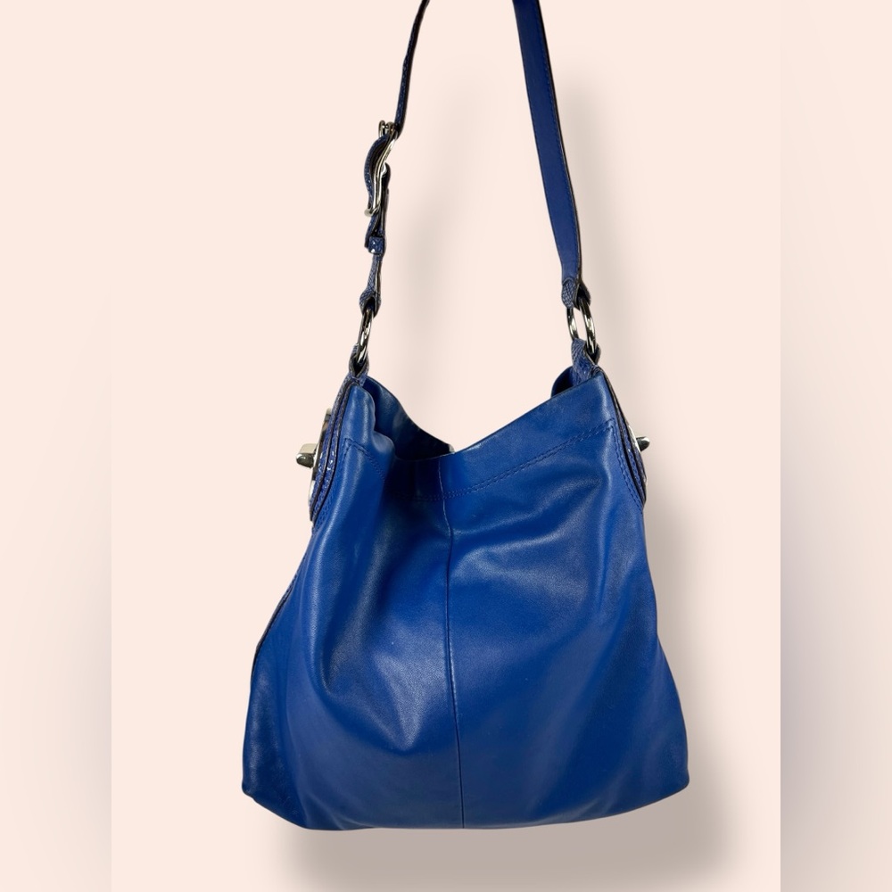COACH Penelope Cobalt Blue Embossed Snake Hobo Bag, F16535 - Picture 2 of 14